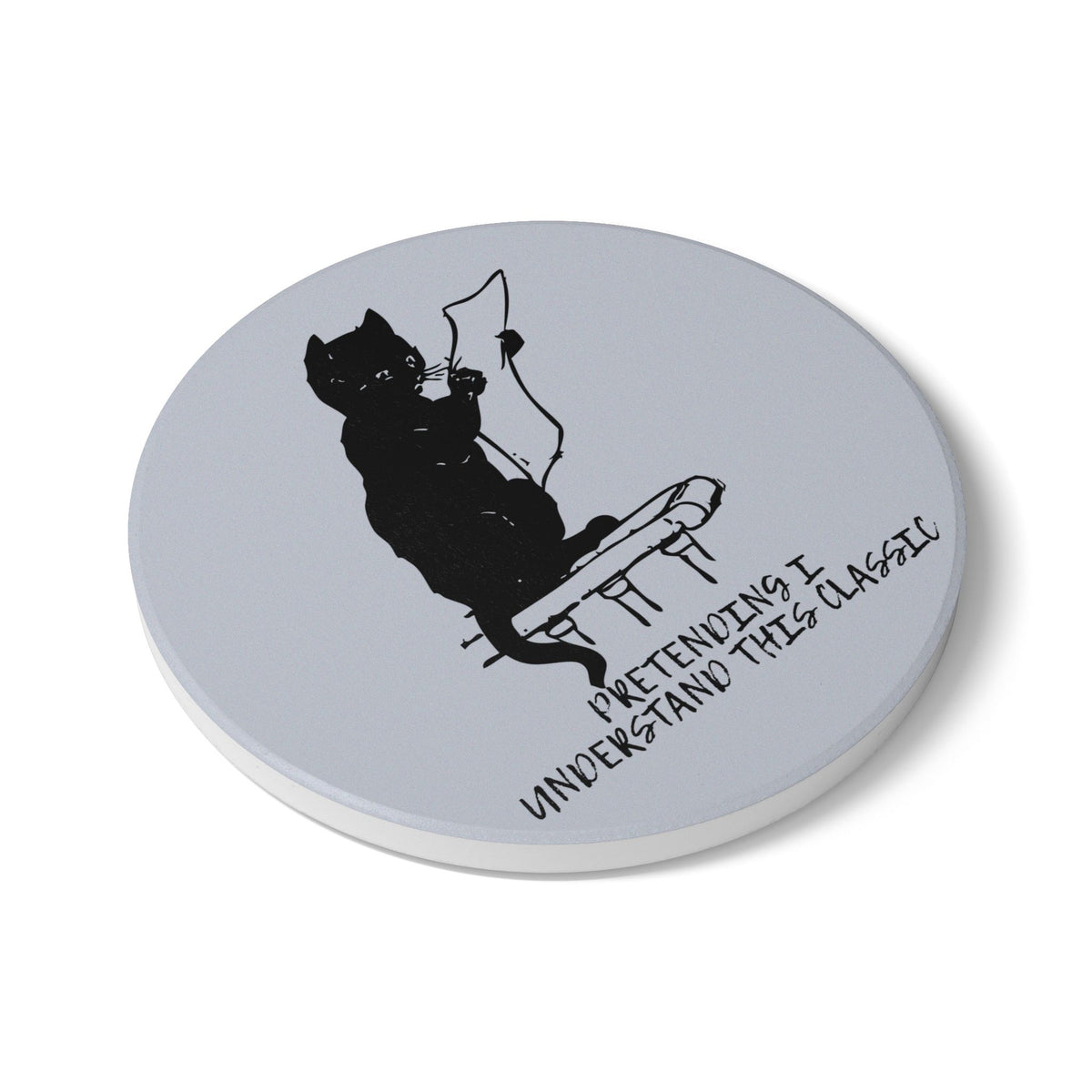 Pretending I Understand This Classic (Cat) Ceramic Coaster