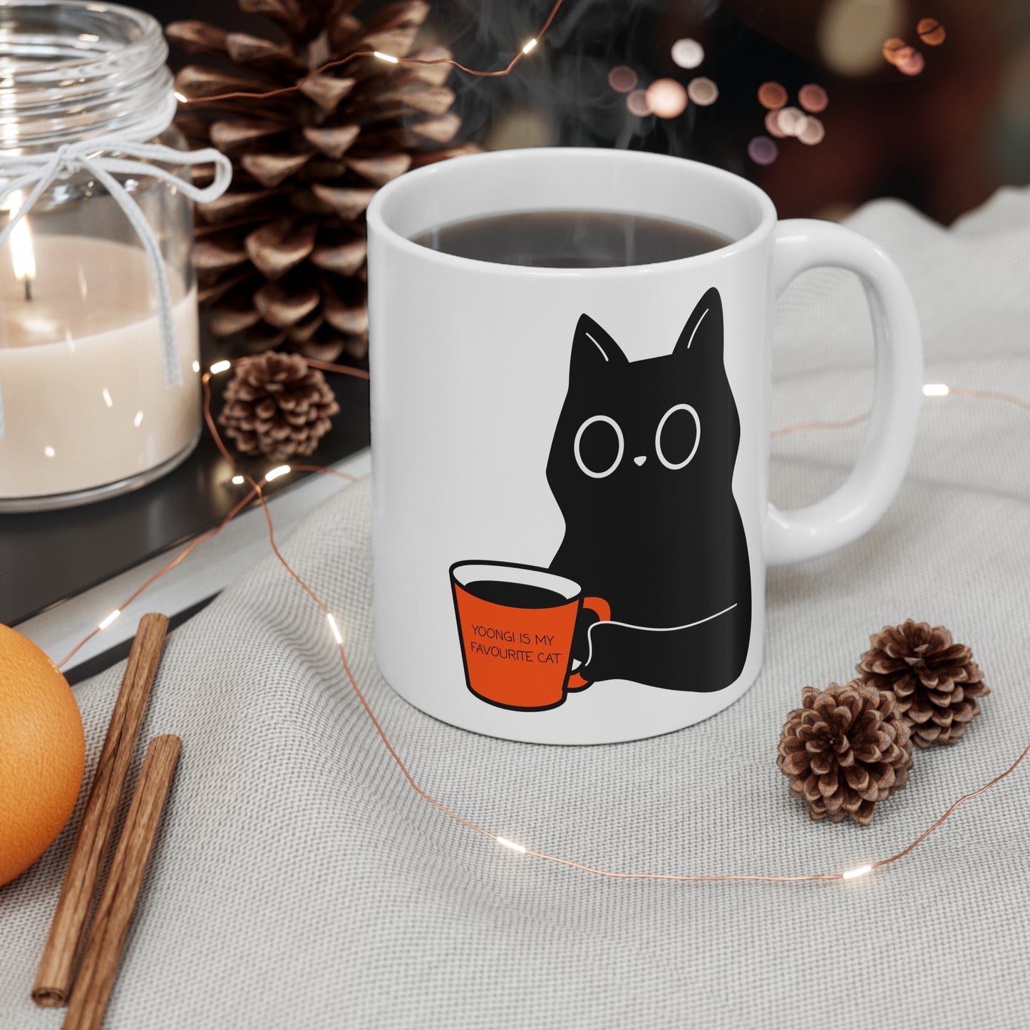 Yoongi Is My Favourite Cat 11oz White Mug