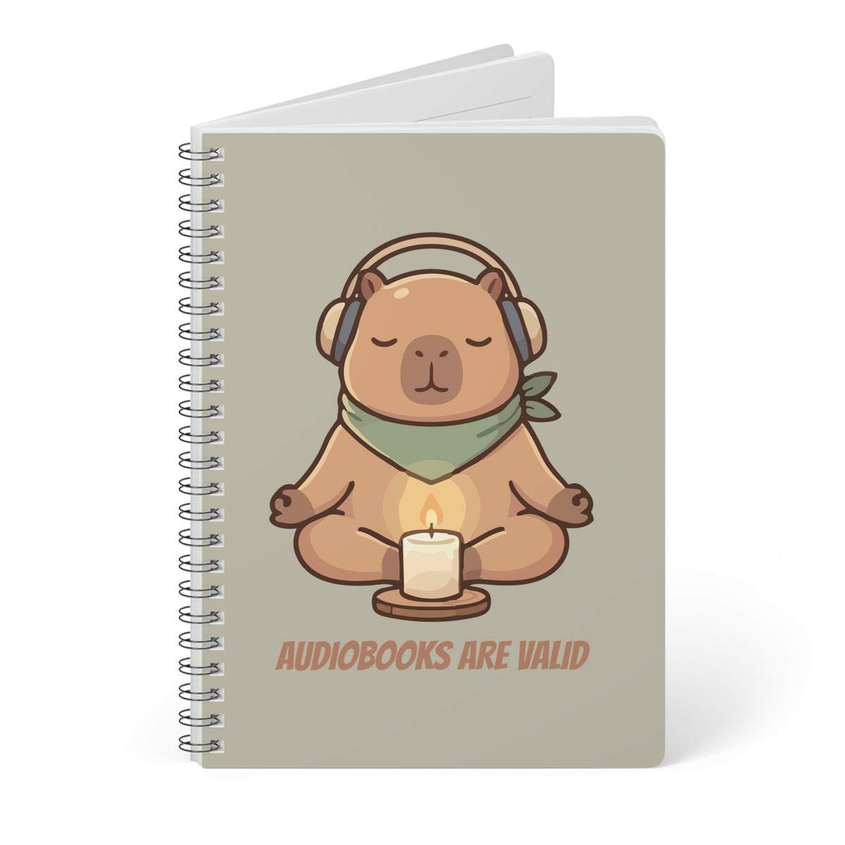 Audiobooks Are Valid Wirobound Softcover Notebook, A5