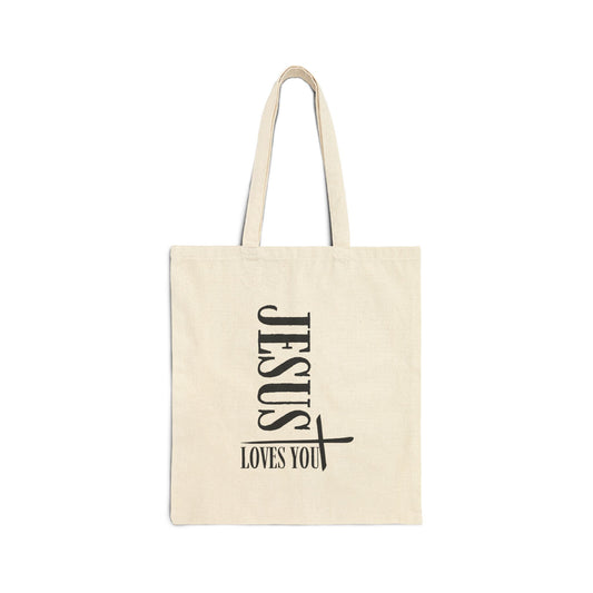 Jesus Loves You Cotton Canvas Tote Bag
