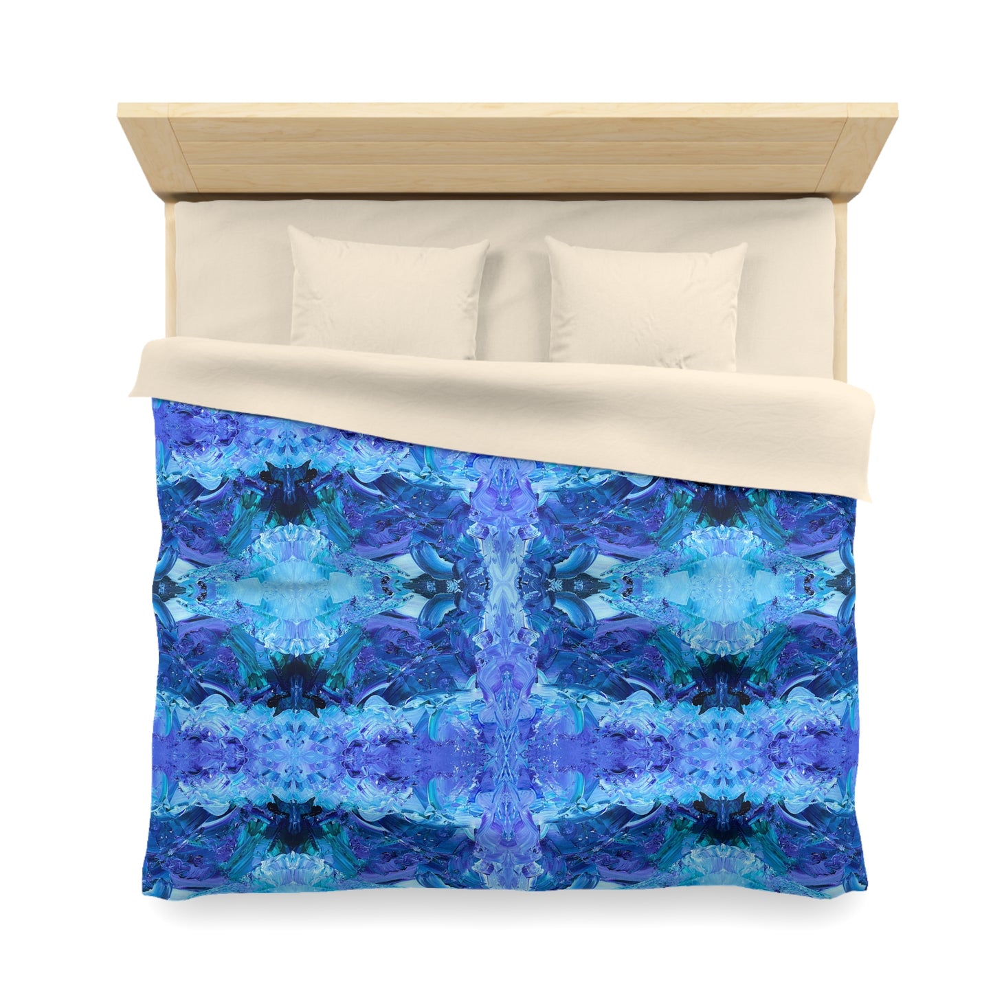 Waves Of Sapphire Microfiber Duvet Cover