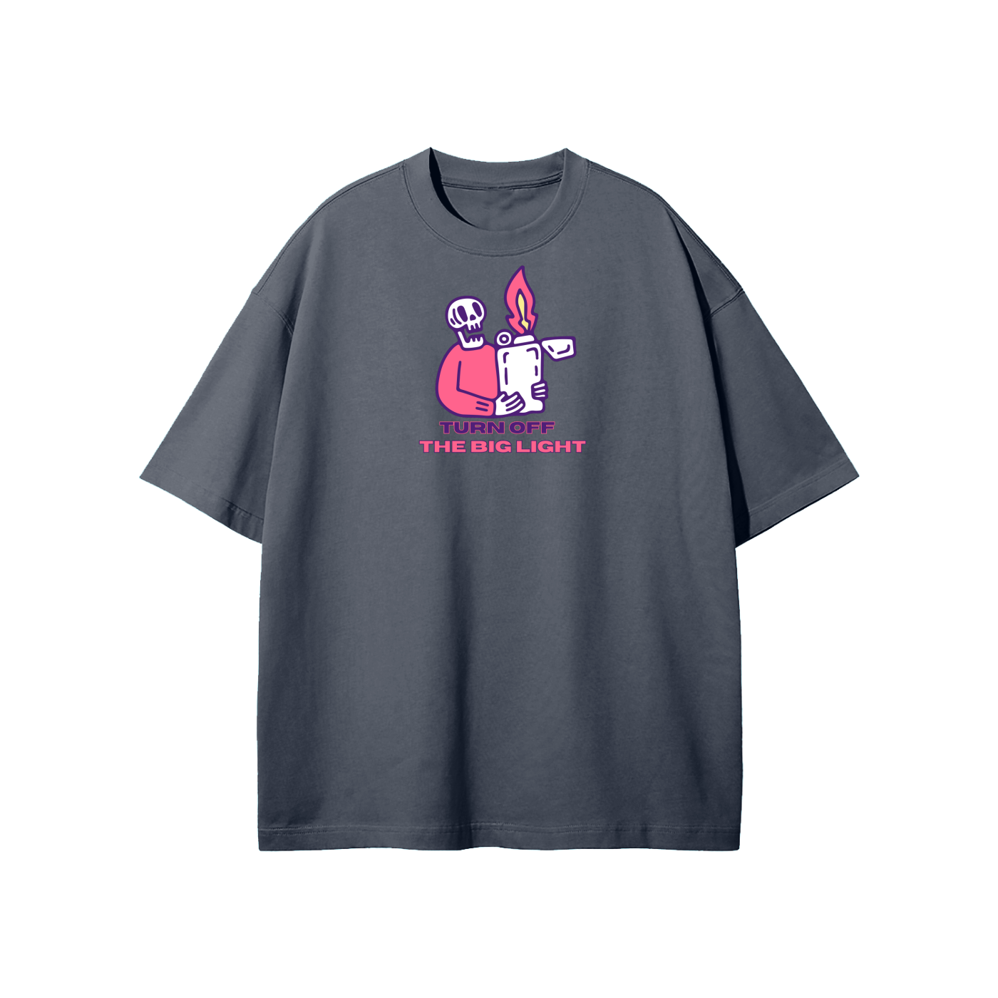Turn Off The Big Light Streetwear Heavyweight Loose Fit T-Shirt