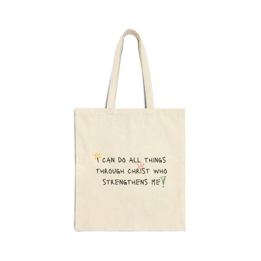 I Can Do All Things Cotton Canvas Tote Bag