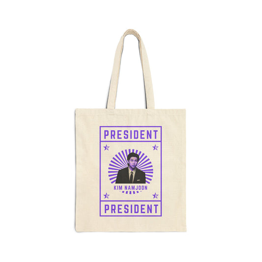 President Kim Namjoon Cotton Canvas Tote Bag