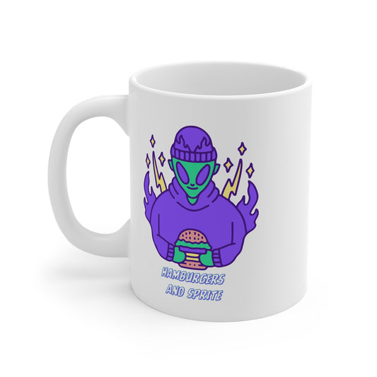 Hamburgers & Sprite (J Hope) 11oz White Mug