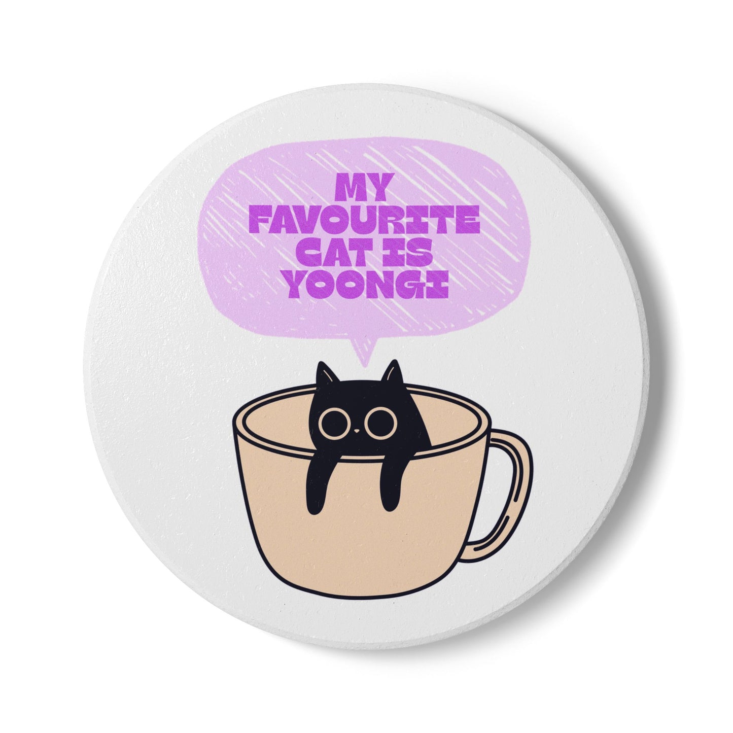 My Favourite Cat Is Yoongi Ceramic Coaster