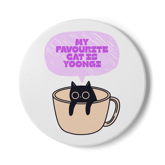 My Favourite Cat Is Yoongi Ceramic Coaster