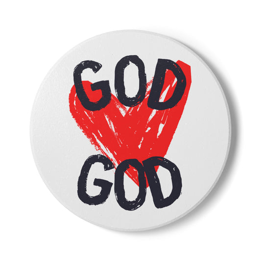 God Heart Ceramic Coaster