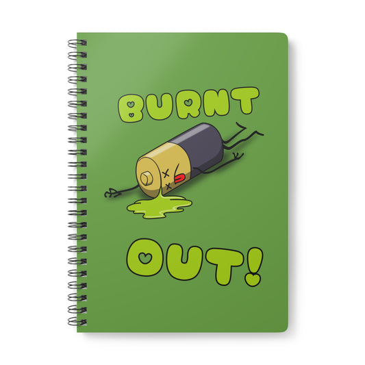 Burnt Out Wirobound Softcover Notebook, A5