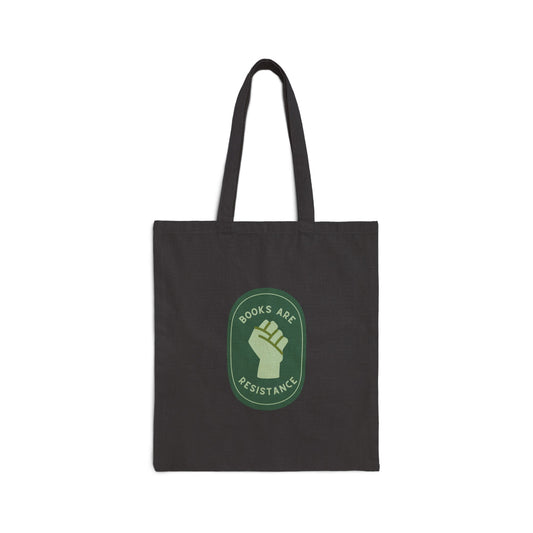 Books Are Resistance (Patch) Cotton Canvas Tote Bag