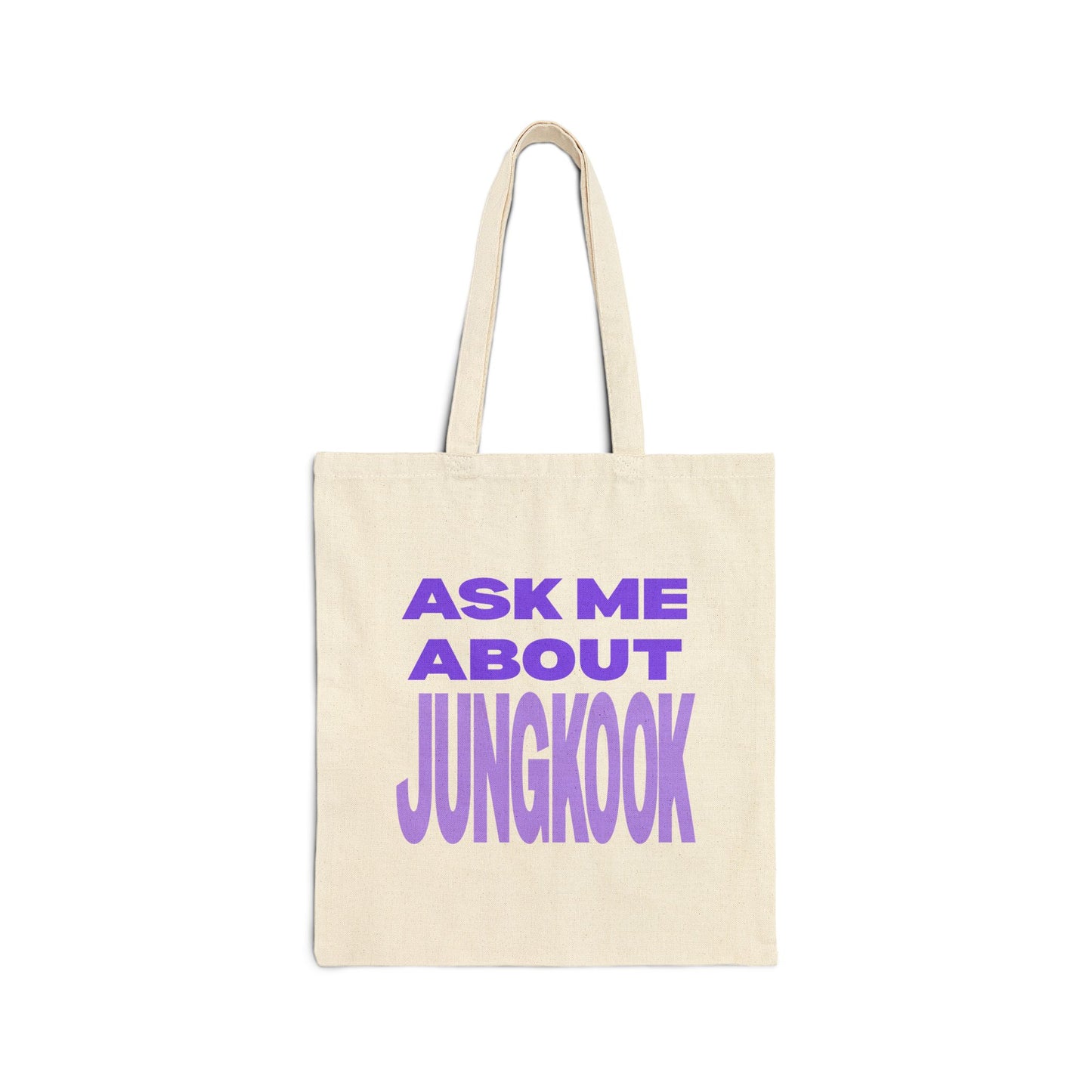 Ask Me About Jungkook Cotton Canvas Tote Bag