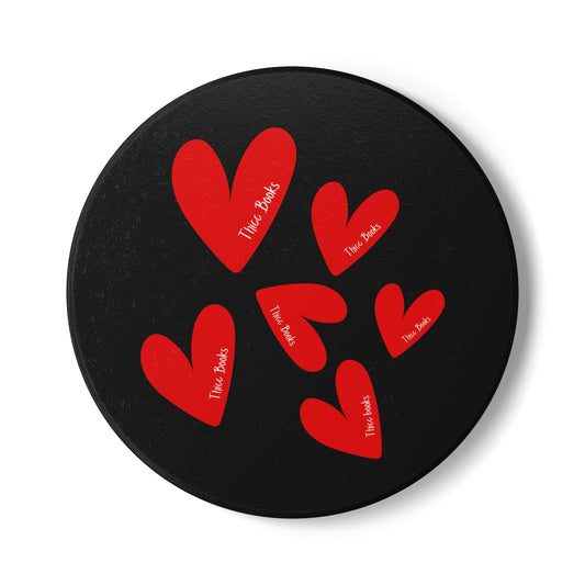 Thicc Books (Heart) Ceramic Coaster