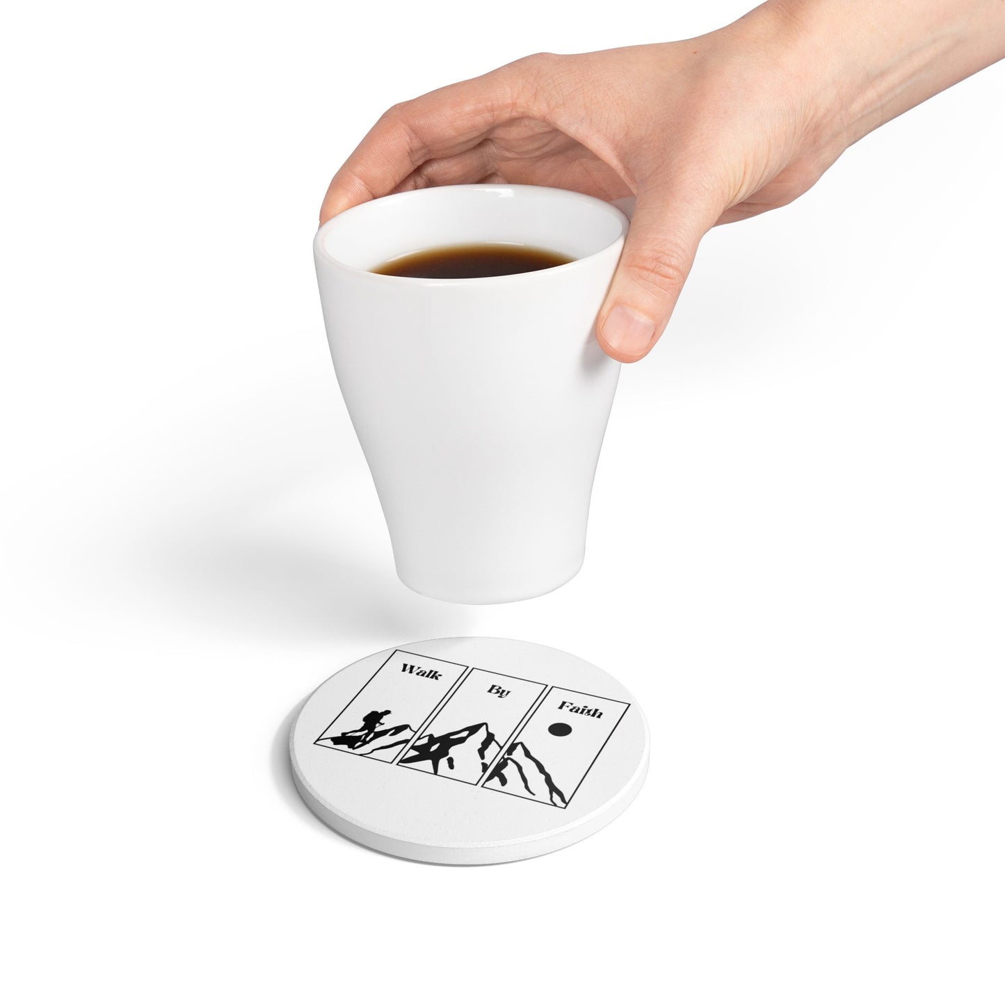 Walk By Faith Ceramic Coaster
