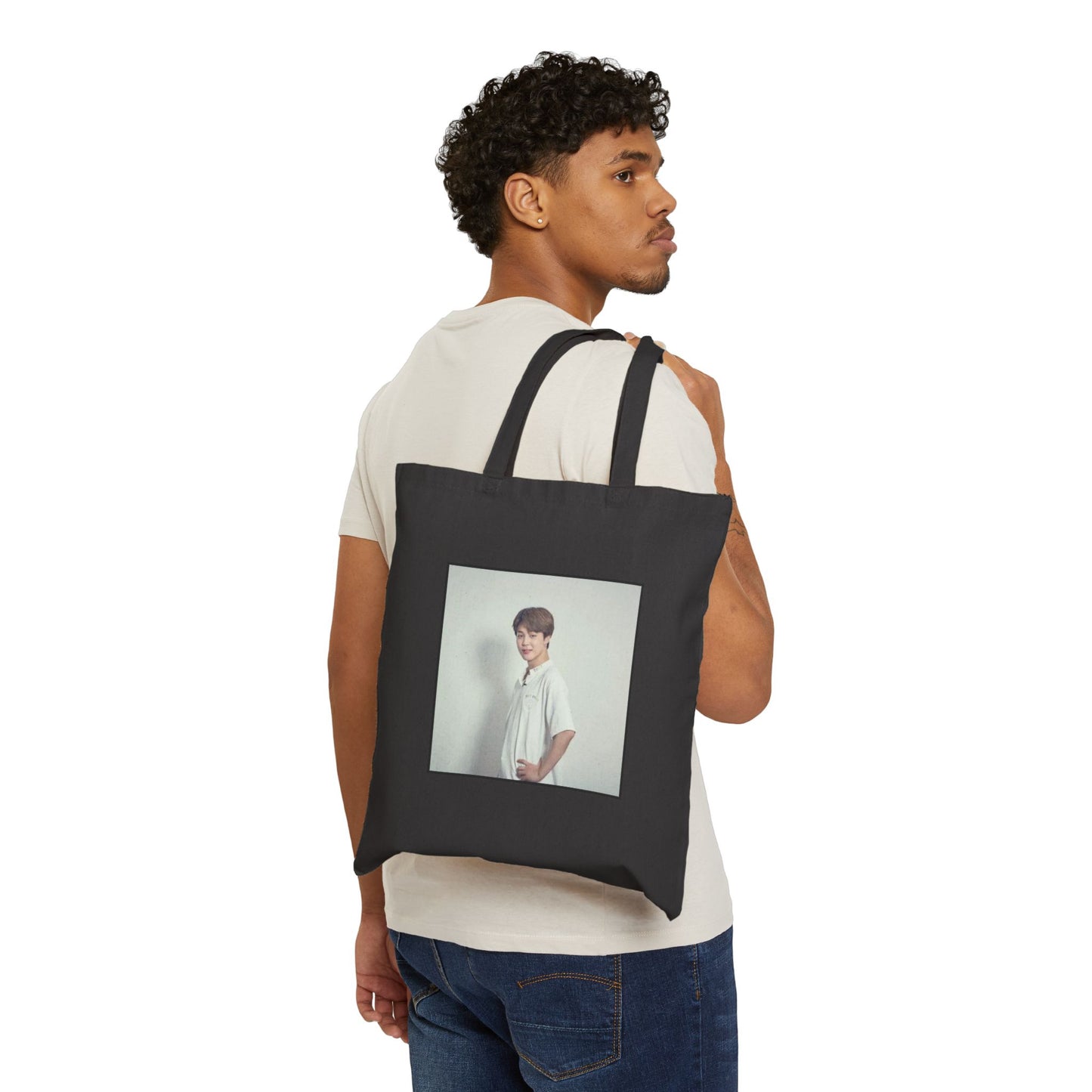 Jimin Portrait Cotton Canvas Tote Bag