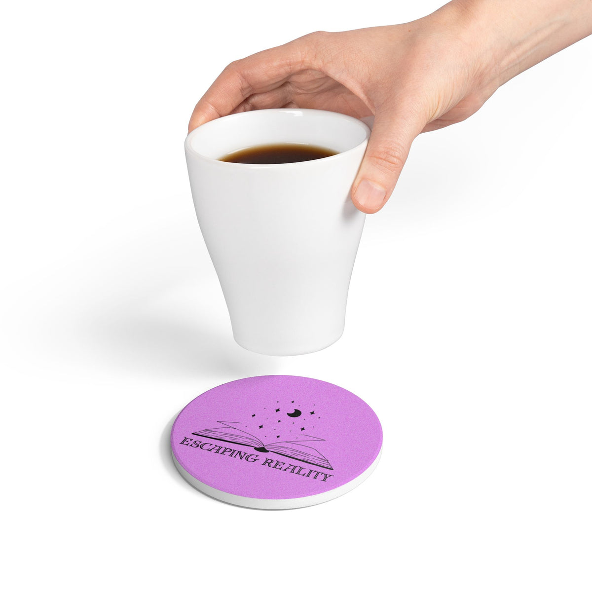 Escaping Reality (Moon) Ceramic Coaster