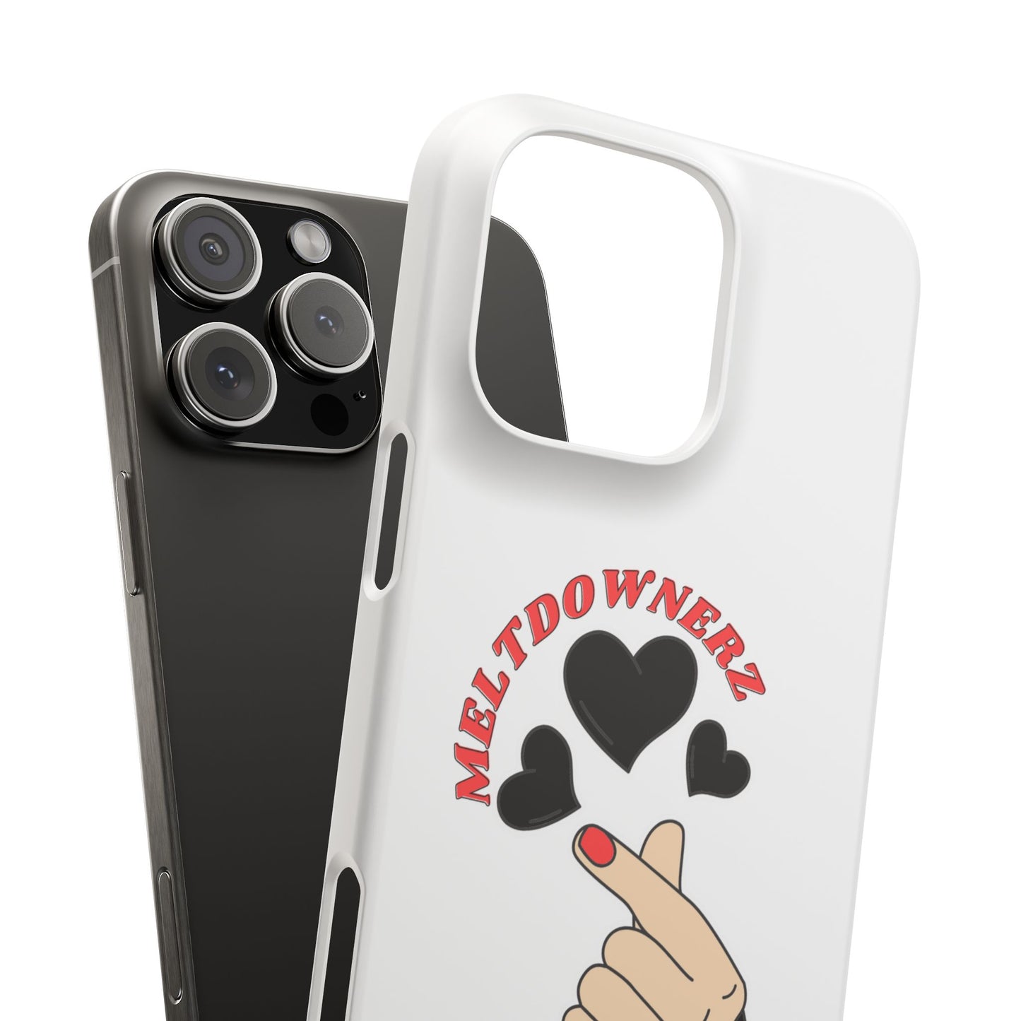 Meltdownerz Heart Black Curve Snap Cases