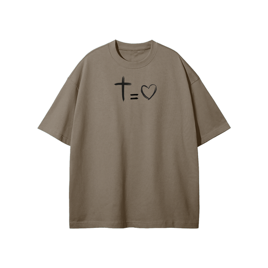 Cross Equals Love Streetwear Heavyweight Loose Fit T-Shirt