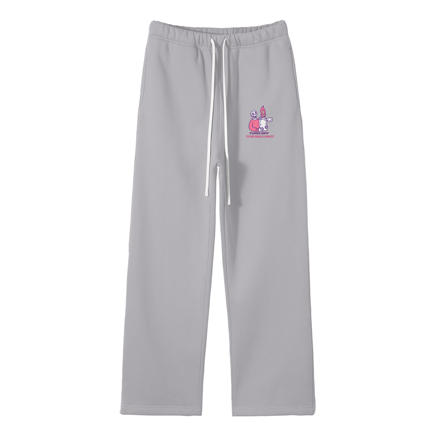 Turn Off The Big Light Streetwear Unisex Solid Color Fleece Straight Leg Pants