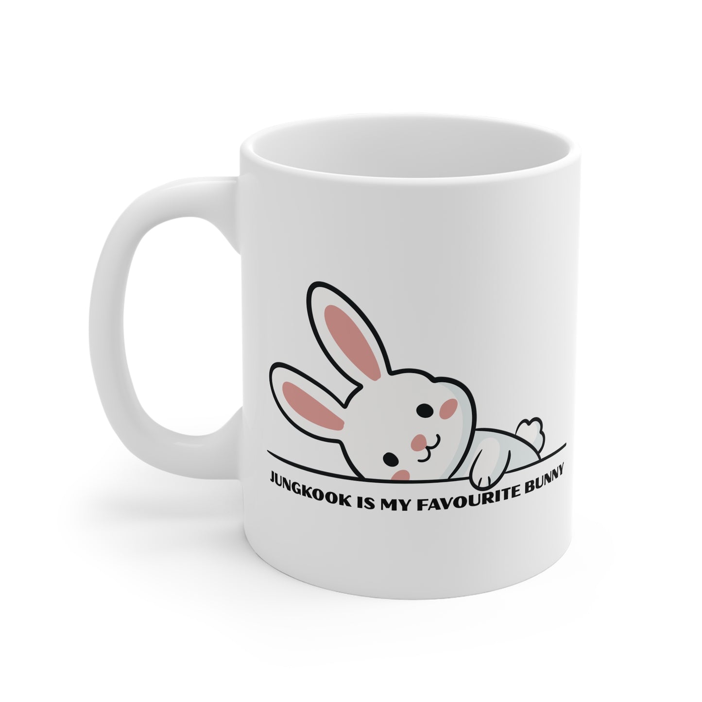 Jungkook Is My Favourite Bunny 11oz White Mug