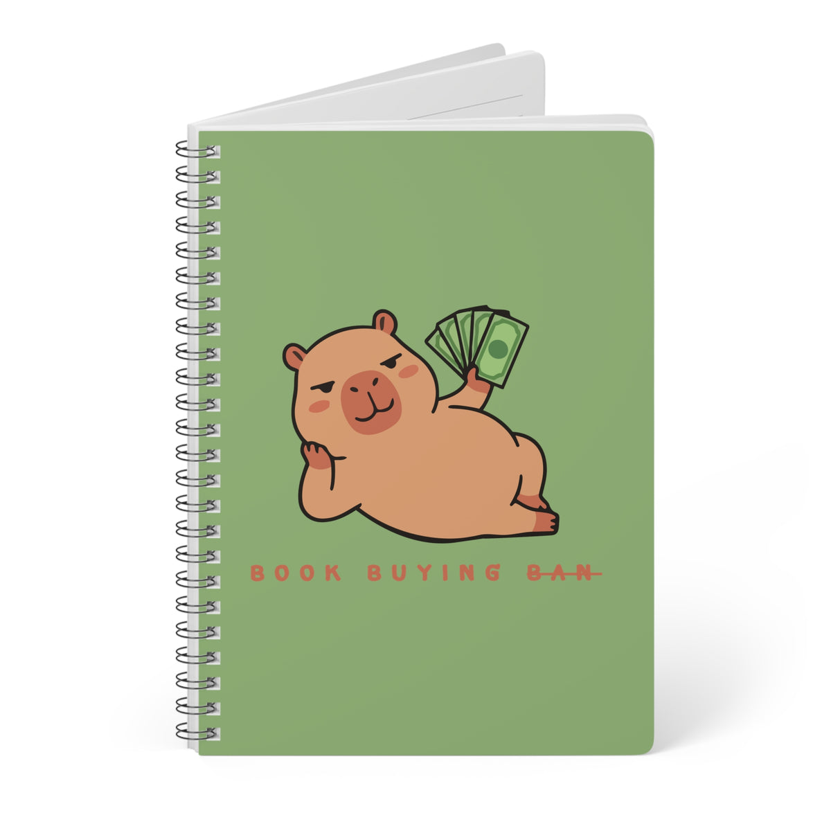 Book Buying Ban Wirobound Softcover Notebook, A5