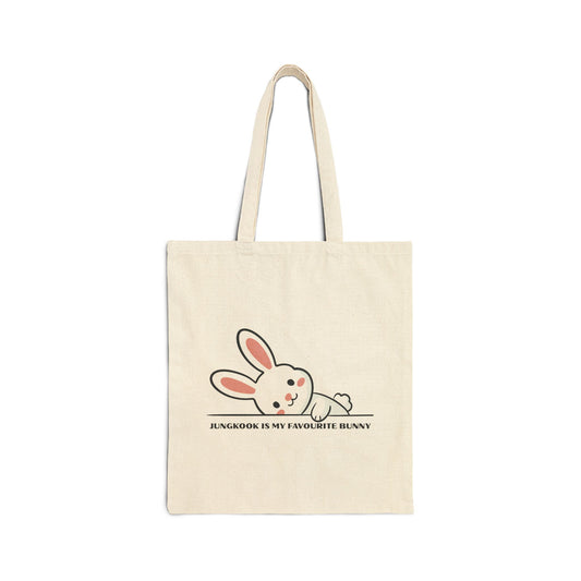 Jungkook Is My Favourite Bunny Cotton Canvas Tote Bag