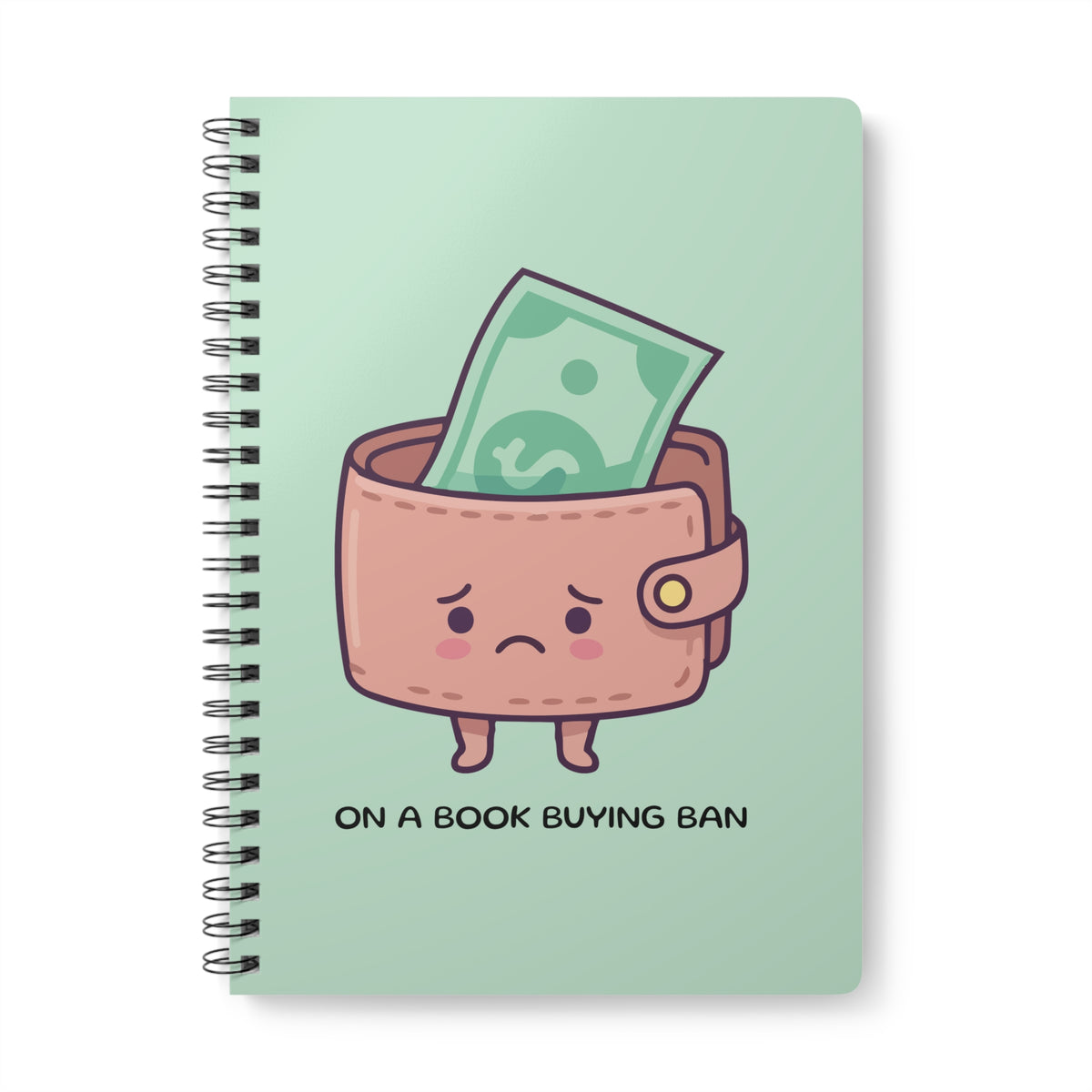 On A Book Buying Ban Wirobound Softcover Notebook, A5