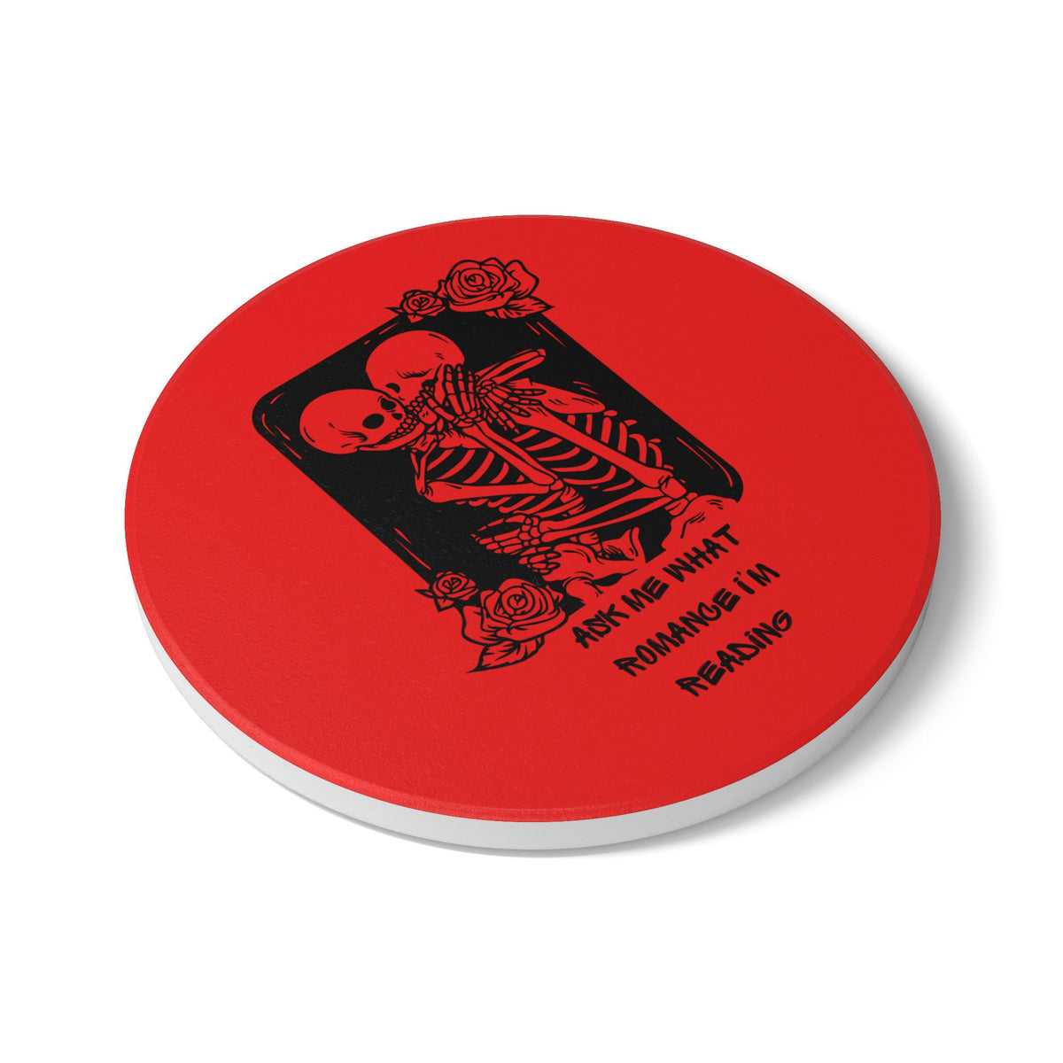 Ask Me What Romance I'm Reading (Tarot) Ceramic Coaster