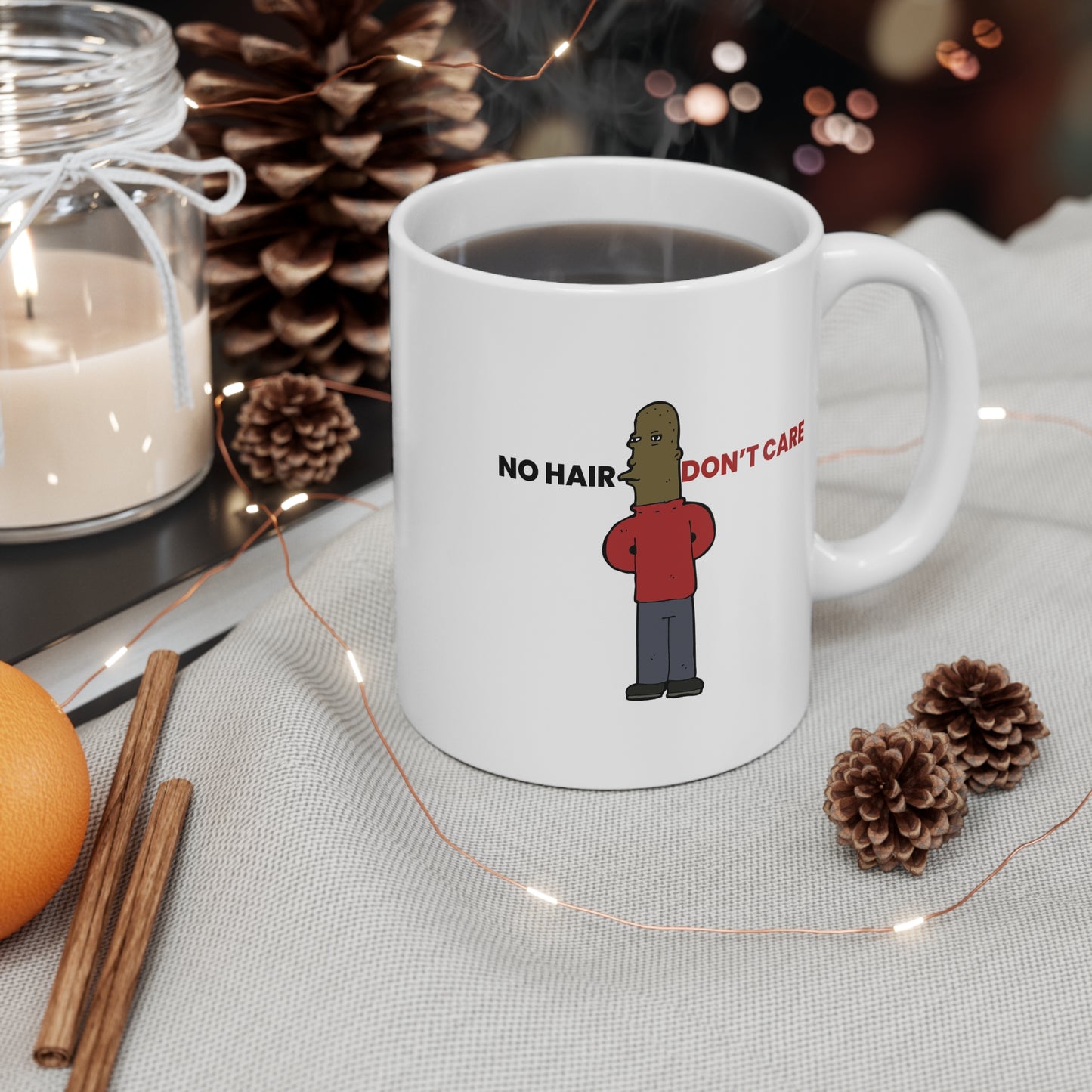 No Hair Don't Care (5) 11oz White Mug