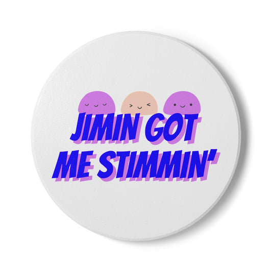 Jimin Got Me Stimmin' (Mochi) Ceramic Coaster