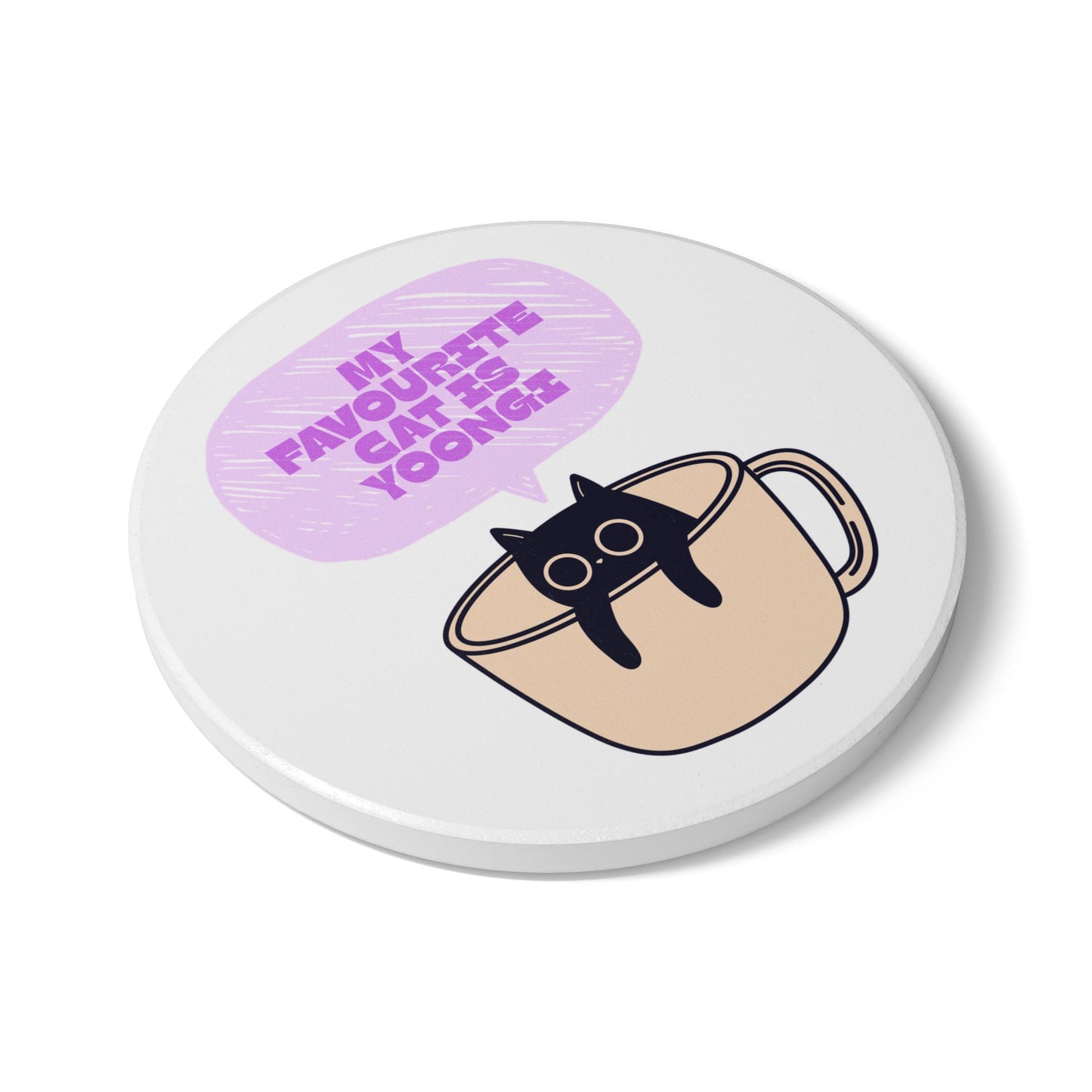 My Favourite Cat Is Yoongi Ceramic Coaster
