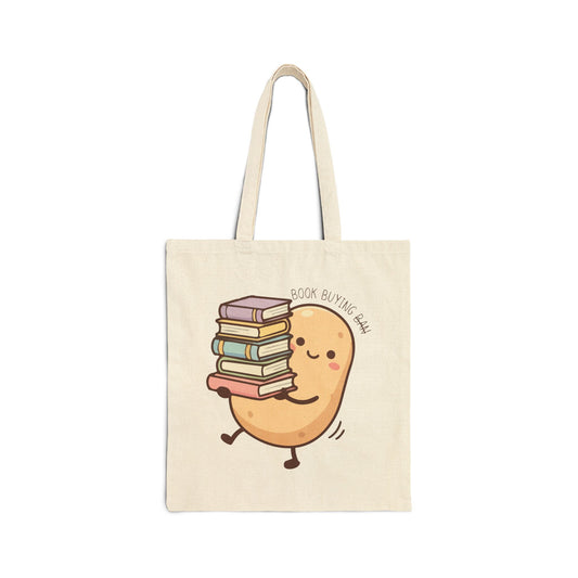 Book Buying Ban (Potato) Cotton Canvas Tote Bag