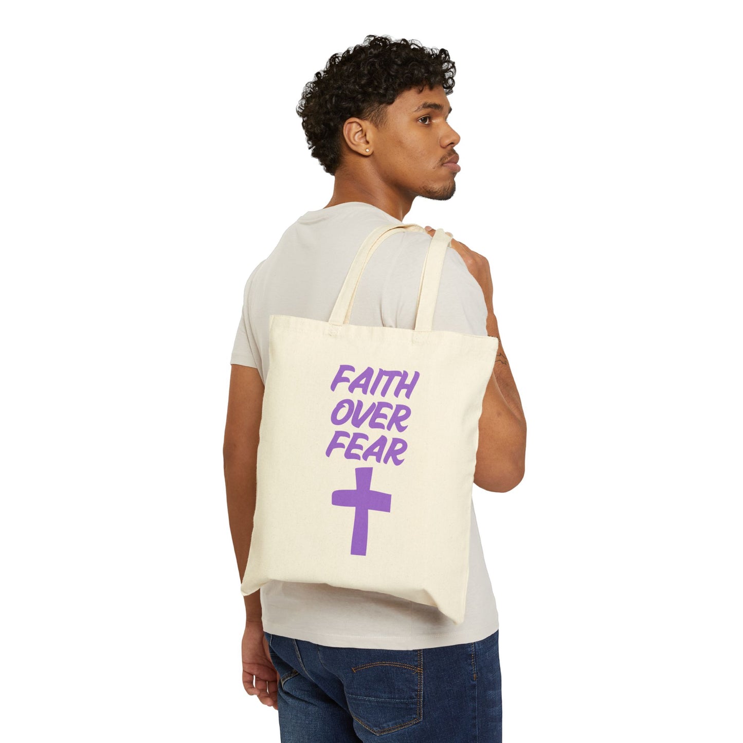 Faith Over Fear Cotton Canvas Tote Bag