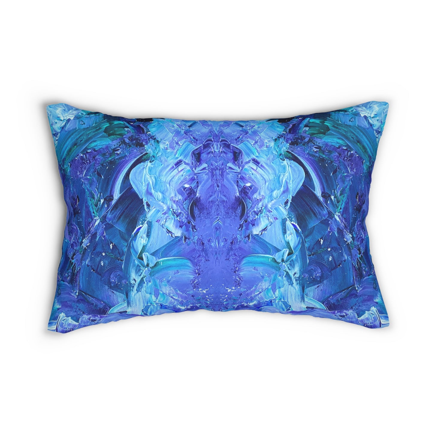 Waves Of Sapphire Spun Polyester Lumbar Pillow