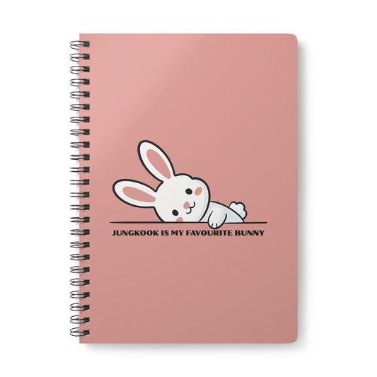 Jungkook Is My Favourite Bunny Wirobound Softcover Notebook, A5