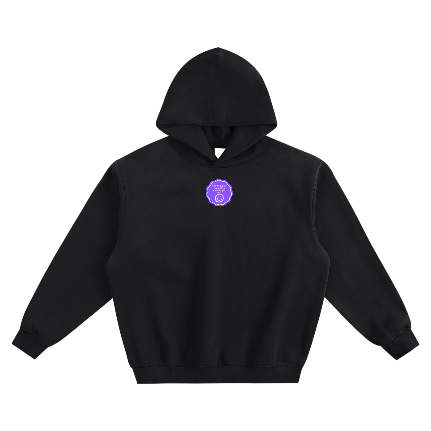 Don't Let Your Job Stop You From Devouring Your Books (Badge) Fleeced Boxy Hoodie