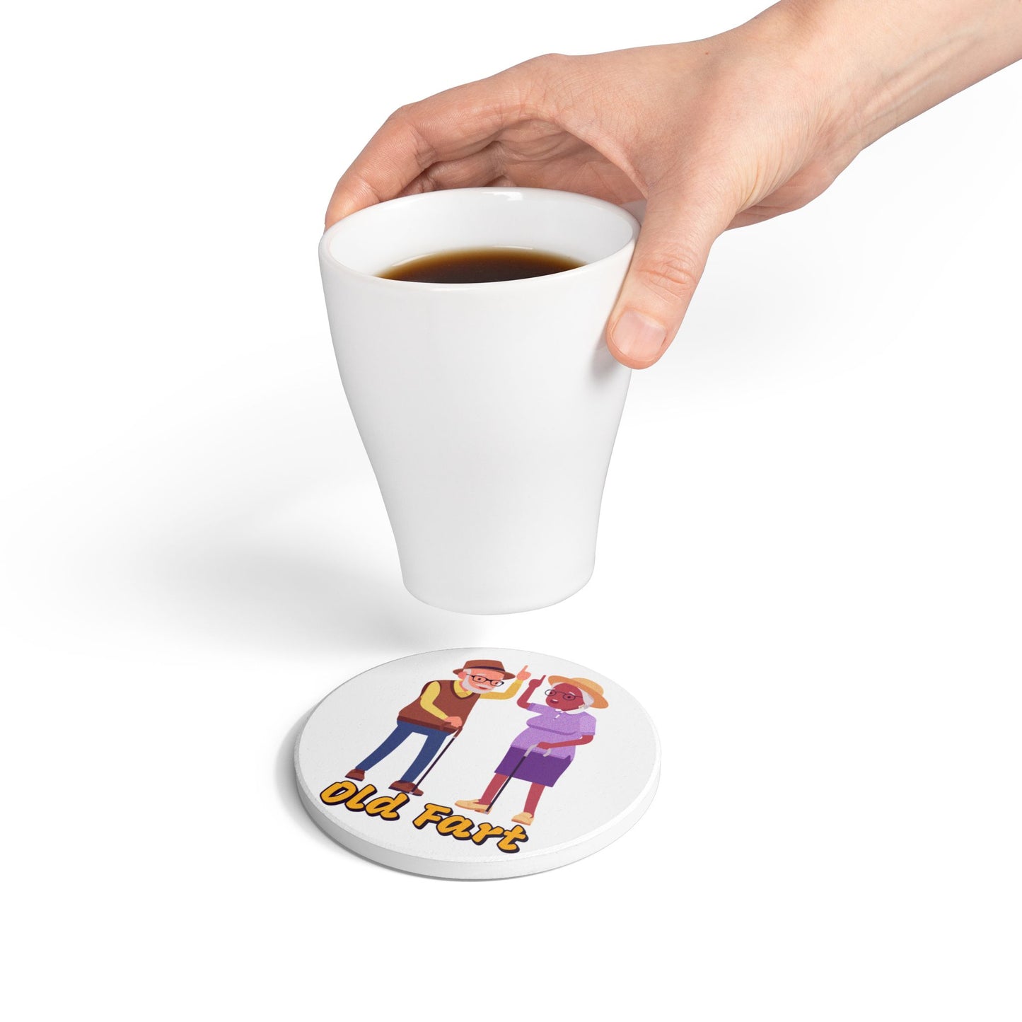 Old Fart Ceramic Coaster