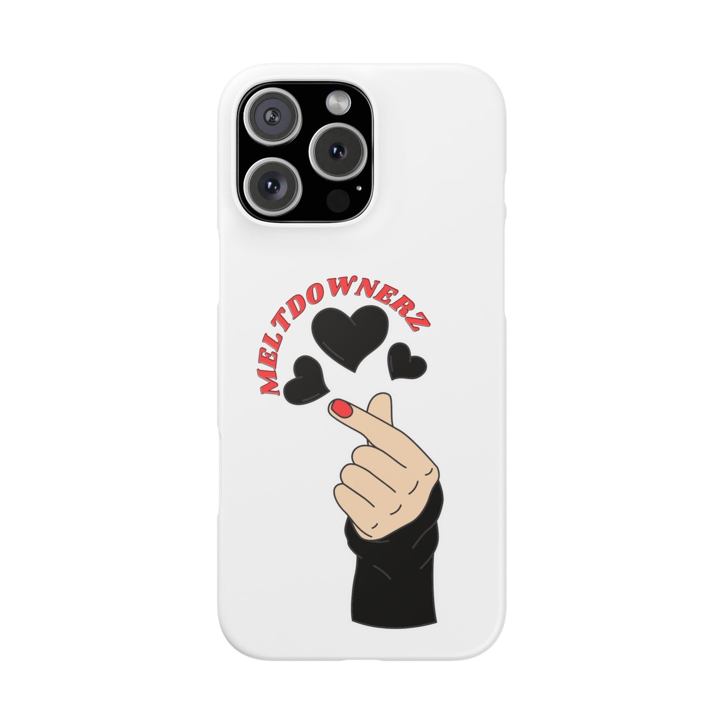 Meltdownerz Heart Black Curve Snap Cases
