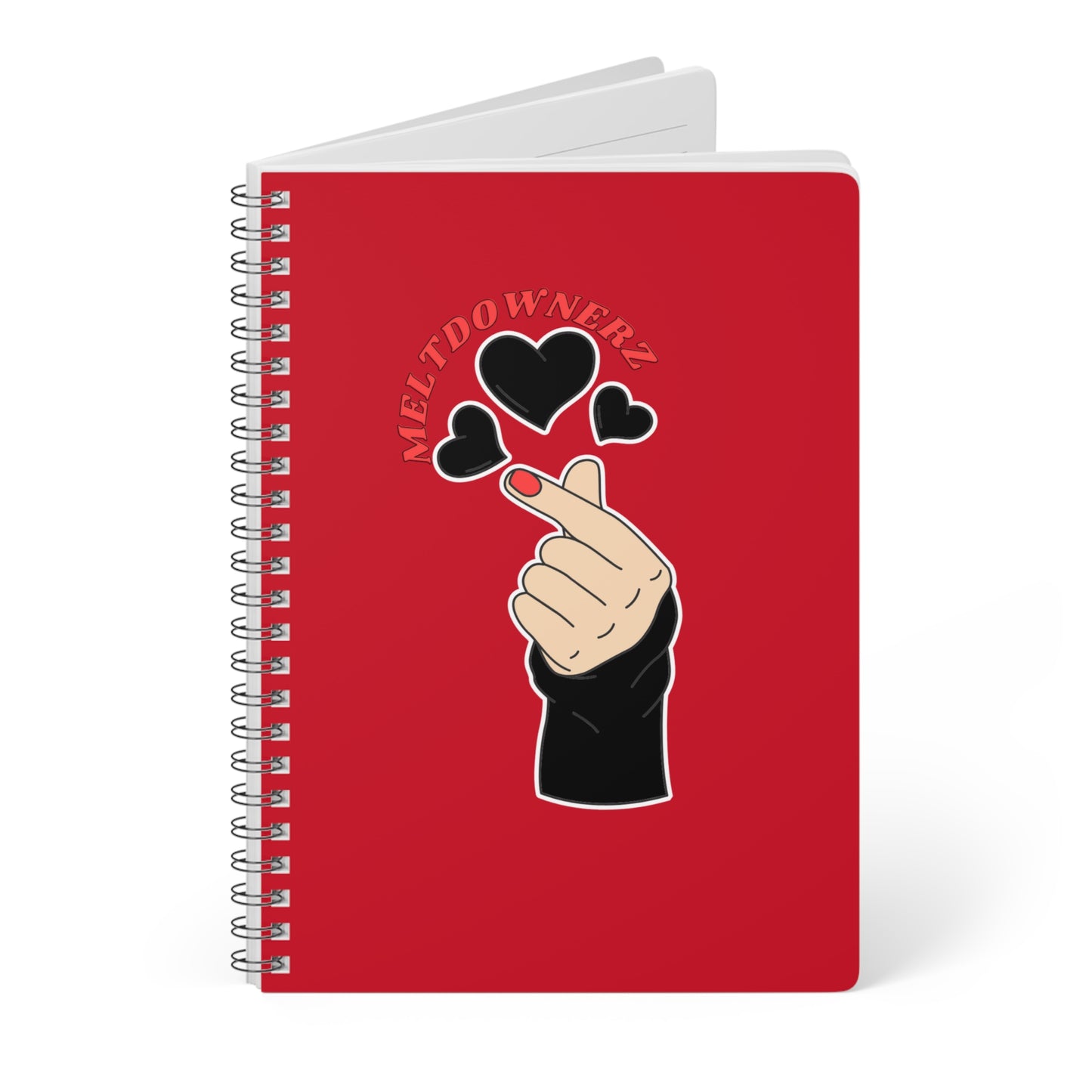 Meltdownerz Heart (Black) Wirobound Softcover Notebook, A5