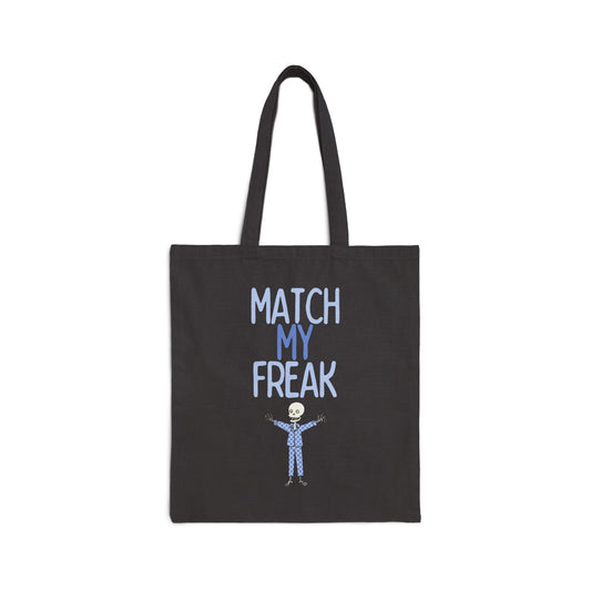 Match My Freak (Skeleton) Cotton Canvas Tote Bag
