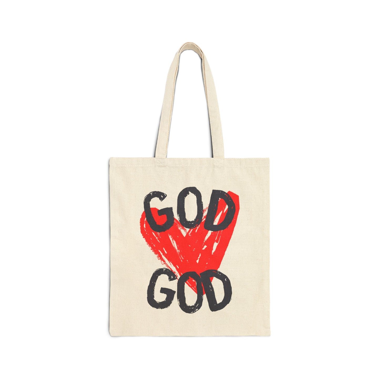 God Heart Cotton Canvas Tote Bag
