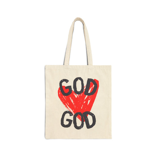 God Heart Cotton Canvas Tote Bag