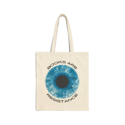 Books Are Resistance (Eye) Cotton Canvas Tote Bag