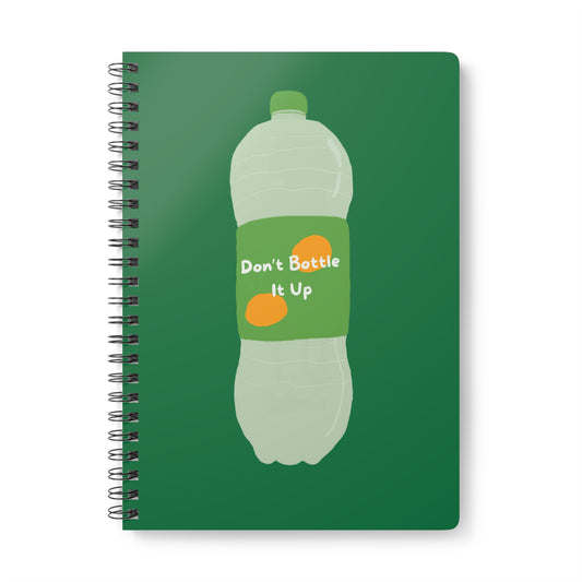 Don't Bottle It Up Wirobound Softcover Notebook, A5