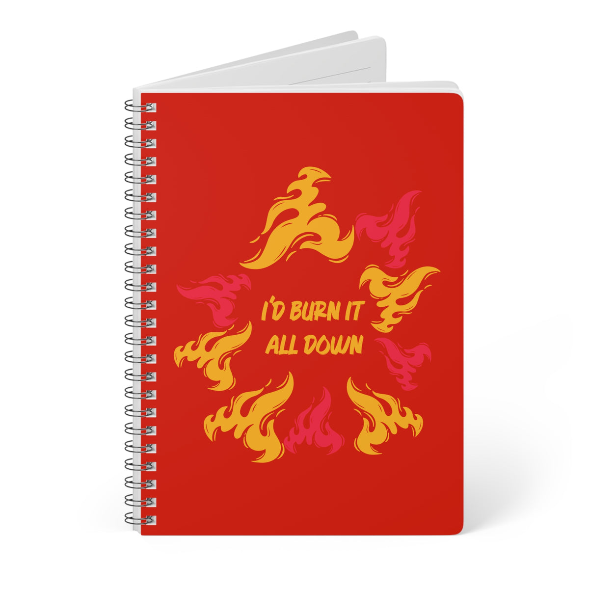 I'd Burn It All Down Fire (Percy Jackson) Wirobound Softcover Notebook, A5