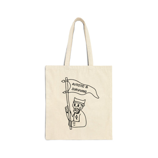 Autistic & Surviving Cotton Canvas Tote Bag