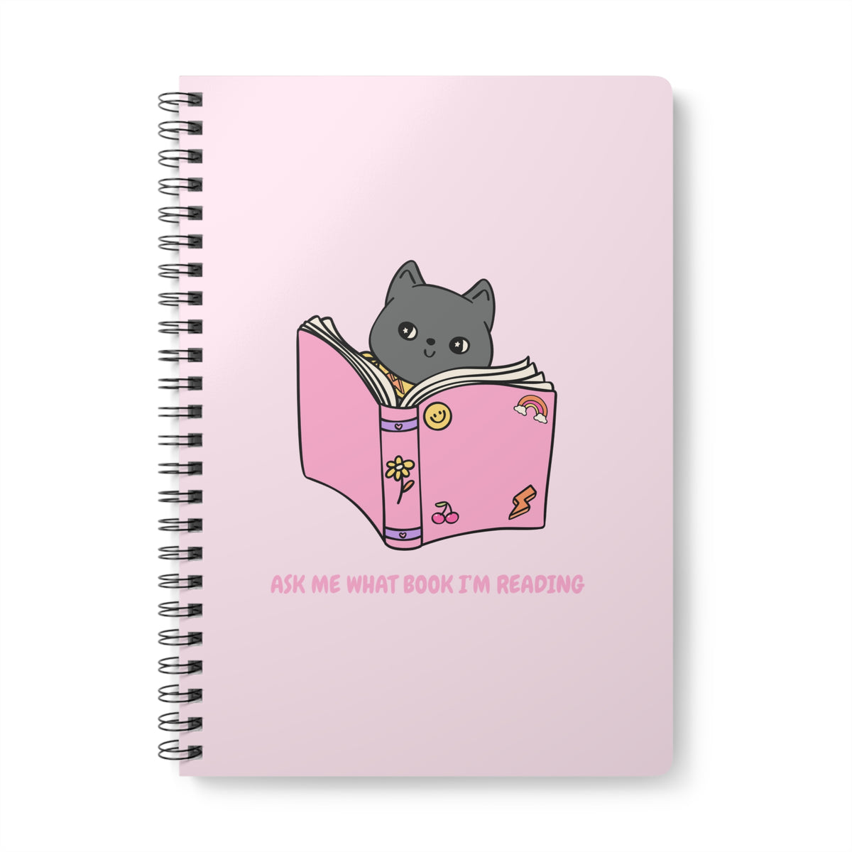Ask Me What Book I'm Reading Wirobound Softcover Notebook, A5