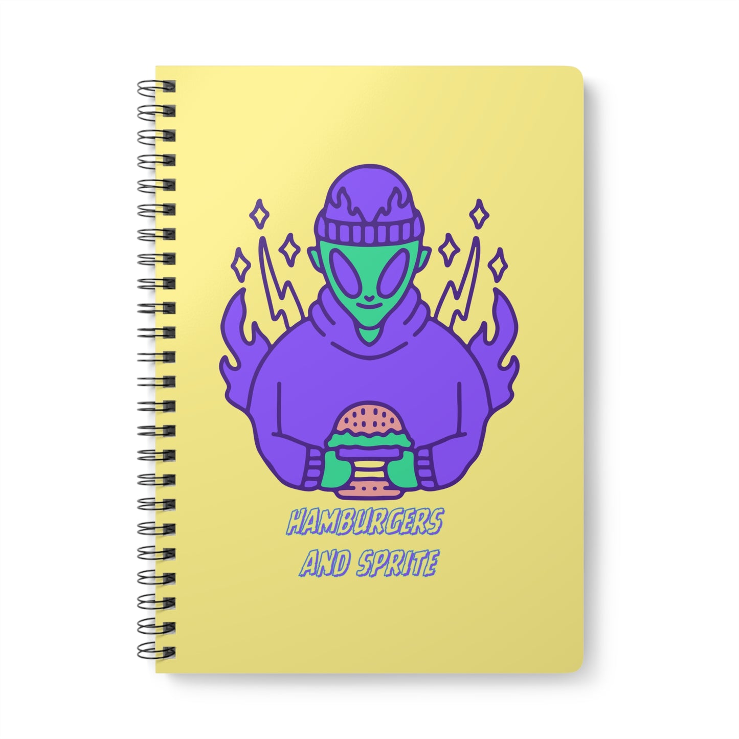 Hamburgers And Sprite Wirobound Softcover Notebook, A5