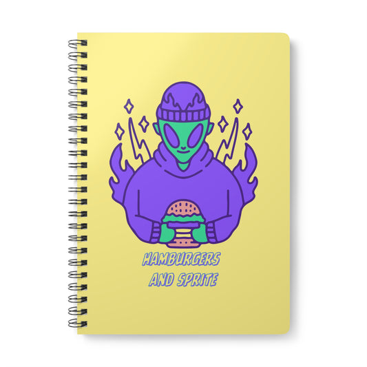 Hamburgers And Sprite Wirobound Softcover Notebook, A5