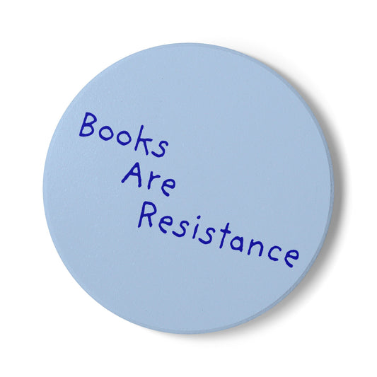 Books Are Resistance Ceramic Coaster