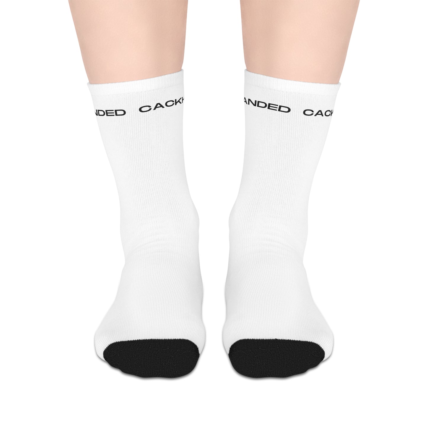 Cackhanded Mid-length Socks (White)